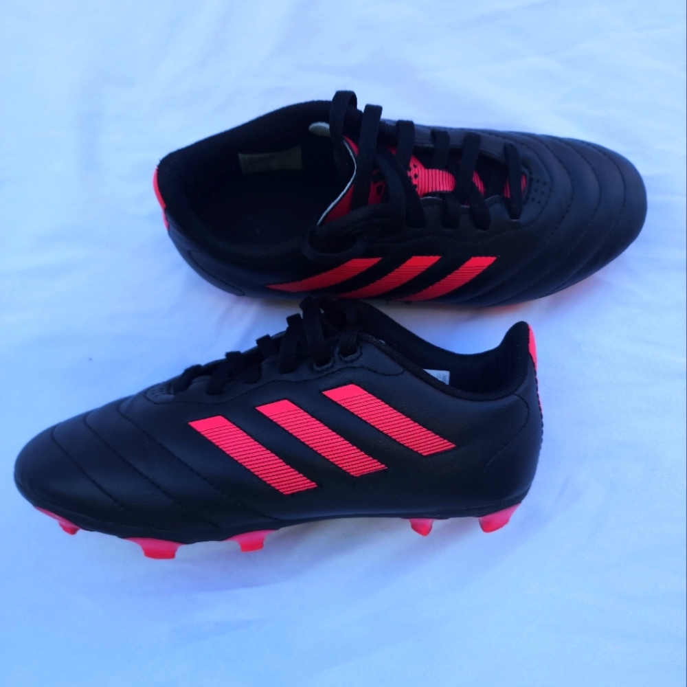 Adidas Unisex-Child Goletto VII Firm Ground Soccer Cleats  Black/Pink Size 2